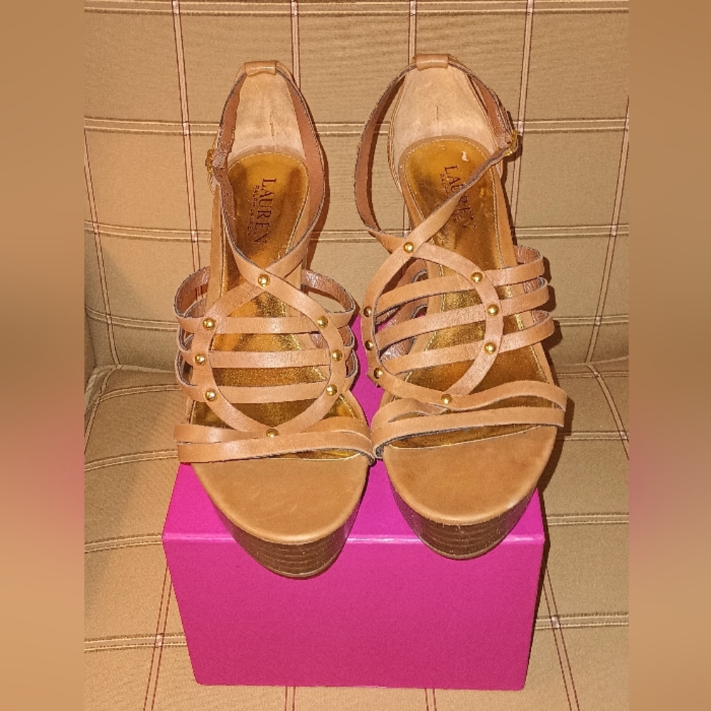 Lauren by Ralph Lauren Designer Genuine Leather Sandals 🩴 SZ (9.5)